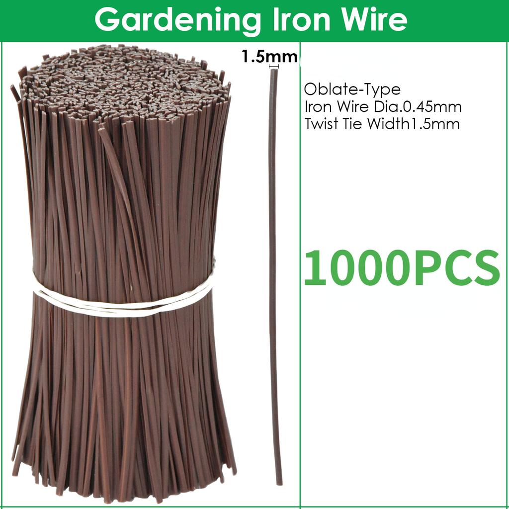 1000 шт. садовые кабельные стяжки многоразовые сплющенные железные проволочные стяжки для цветочных растений, восхождение на лозы, многофункциональные фиксирующие струны с покрытием