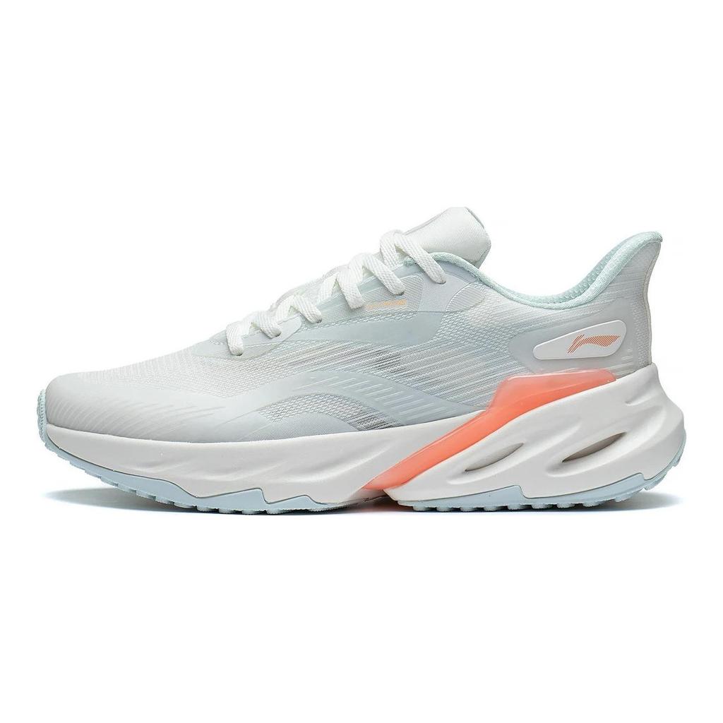 Li Ning Vibe 2.0 Амортизация Устойчивость к истиранию Отскок Низкие Беговые кроссовки Женские Бело-синие ARST030-3