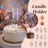 Reusable Number Birthday Cake Set Digital Topper Decoration for Silver Cake Candle Holder Parties Anniversaries Celebrations