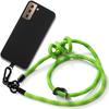 Cord Case for Samsung Galaxy S21+ - S21 Plus Shockproof TPU Black with Removable Green Cord