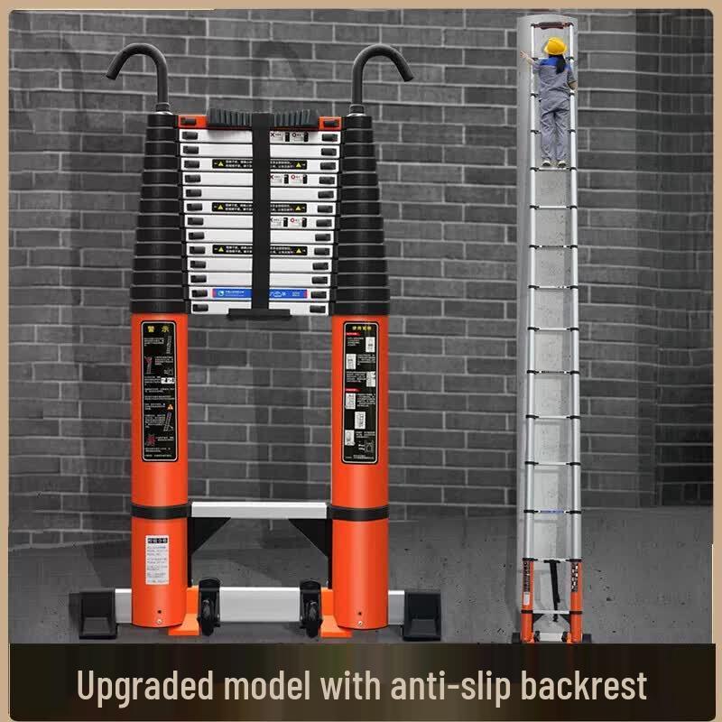 JINGGENG Portable Telescopic Aluminum Alloy Extension Ladder