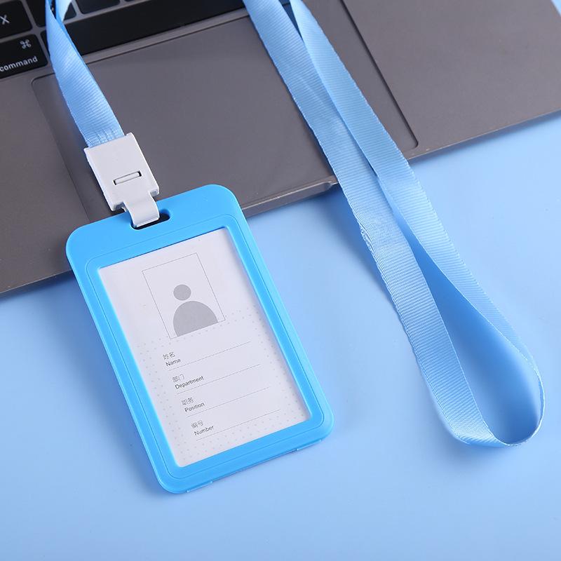 5/10PCS Card Holder Colorful Employee Plastic Card Cover Lanyard Work Business ID Badge Holder Name Tag Bags Case