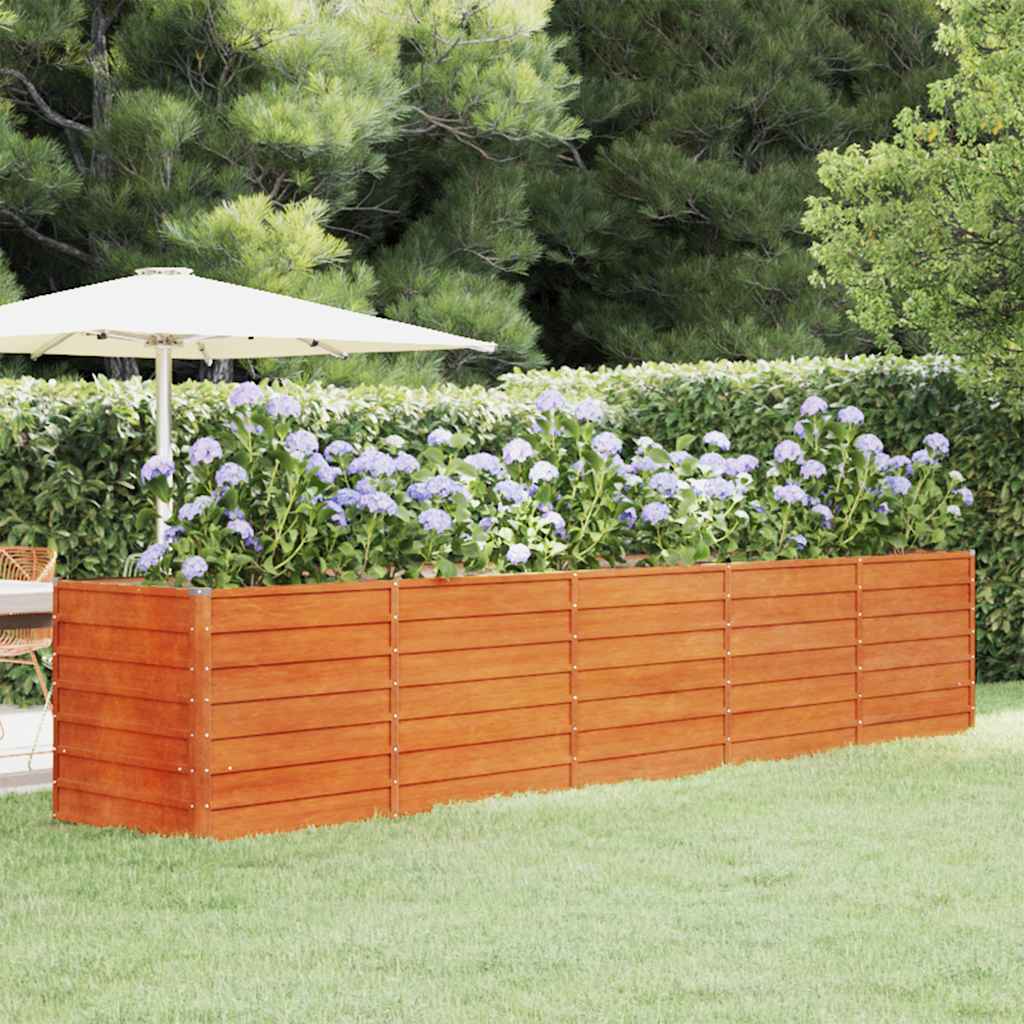 Raised Garden Bed Rustic 400x80x77 cm Corten Steel