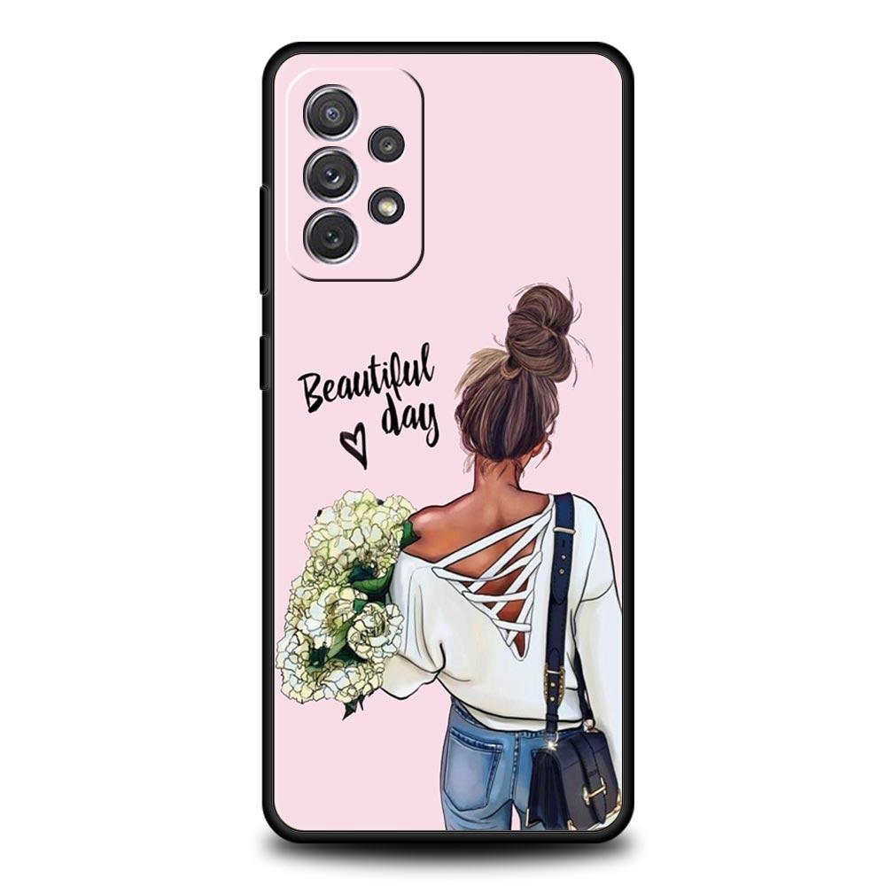 Чехол для телефона с высоким каблуком для девушки, женщины, для Samsung Galaxy A17 A07 A55 A35 A25 A15 A05 A33 A31 A23 A21s A13 A41 A73 A53 A51 A715G