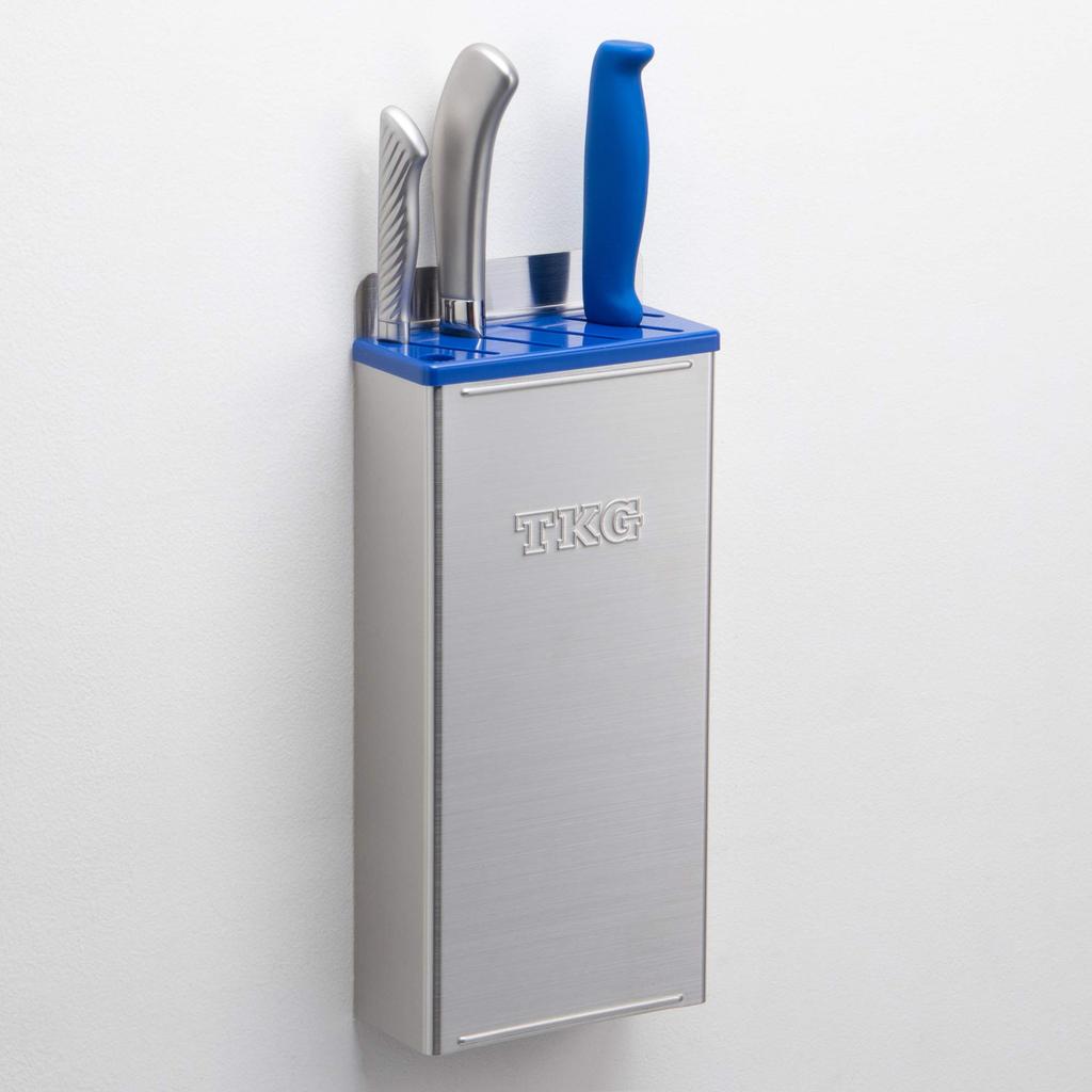Стойка для ножей Endo Shoji Commercial TKG Color с пластиковой пластиной, маленькая, тип A, синяя, с крышкой из АБС-пластика, сделано в Японии, AHU655 18-8