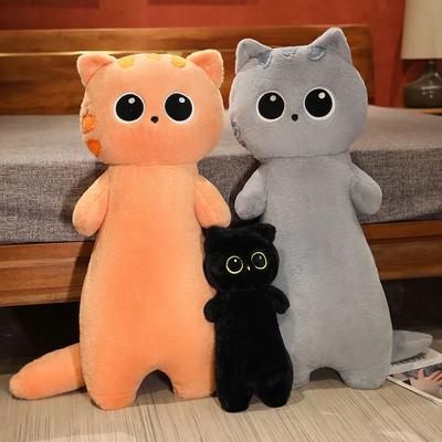 40см Милая Мягкая Кошка Длинная Подушка-Полоска Мягкая Плюшевая Игрушка Подушка для Сна в Офисе Подушка для Сна Кровать Подушка для Сна Домашний Декор Подарок Кукла Дети Мода