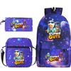 New Stumble Guys Game Merchandise Printed Student Backpack Three-piece Set Boys and Girls School Bag Set