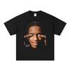 2026 Мужская и женская футболка Asap Rocky Американский Хип-хоп Ретро Принт Мода Свободная High Street 100% Хлопок Круглый вырез Короткий рукав...