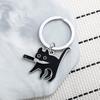 Брелок с подвеской в виде кошки для женщин и мужчин, любителей кошек, классный черный брелок с кошачьими вещами, автомобильные ключи, кошелек, подарок для дружбы