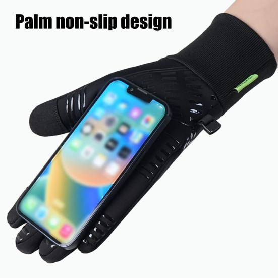 1 пара термоперчаток для велоспорта, водонепроницаемые, ветрозащитные, зимние, с сенсорным экраном, нескользящие, с силиконовой накладкой, с флисовой подкладкой, теплые перчатки для катания на лыжах, бега, походов