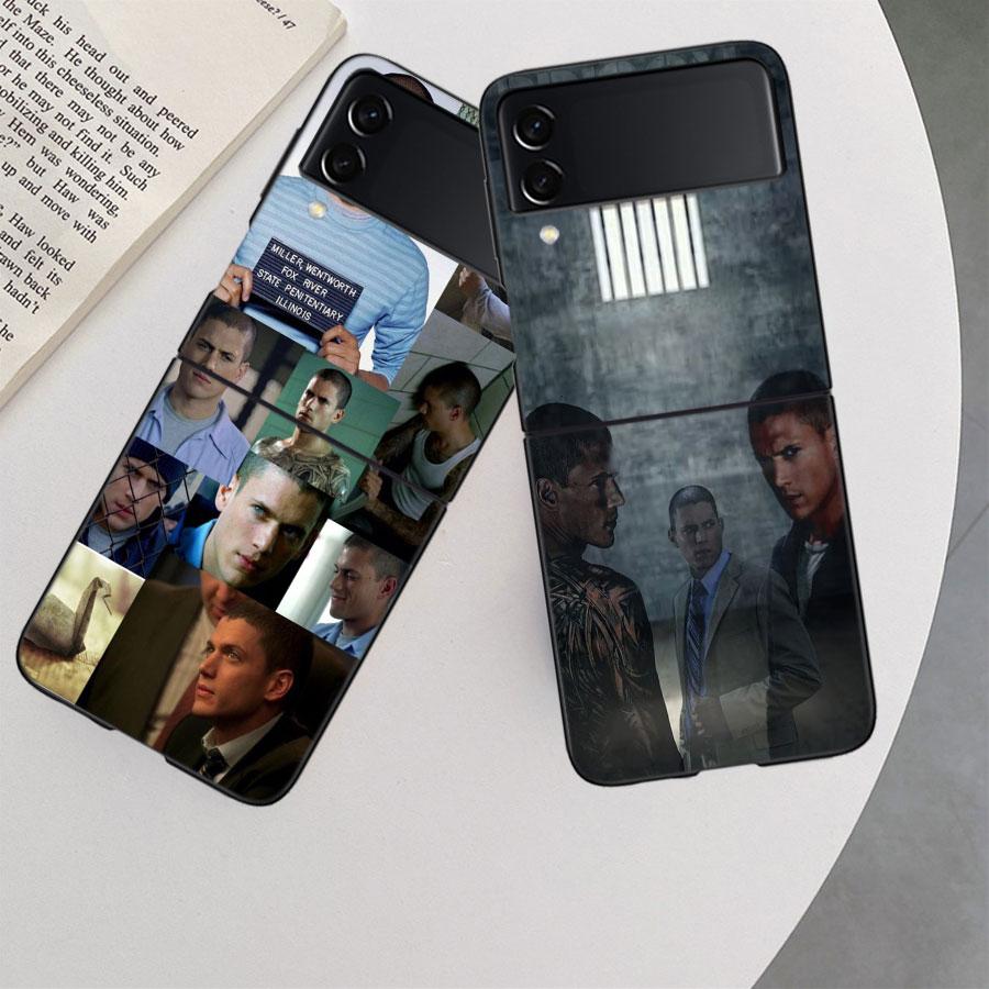 Чехол для телефона ТВ-сериала Побег из тюрьмы Для Samsung Z Flip 7 6 5G Galaxy Z Flip 5 4 3 Черный Жесткий Чехол Роскошный ПК Корпус Coque