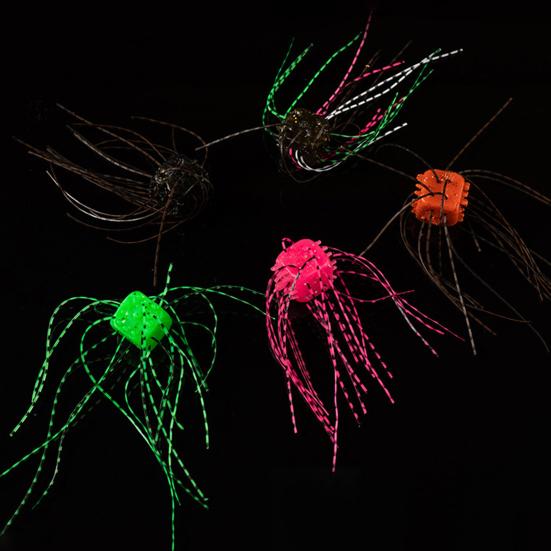 10 шт. 1,4 см/4 г мягкие приманки в форме кубиков с юбкой, медленно тонущие цветные искусственные приманки из ПВХ для ловли пресноводного соленого окуня, сома, рыболовные принадлежности