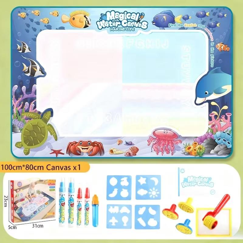 Большие волшебные водные холсты, ручки, игрушки Монтессори, обучающее одеяло для письма и рисования для детей, многоразовая живопись граффити, детская игрушка