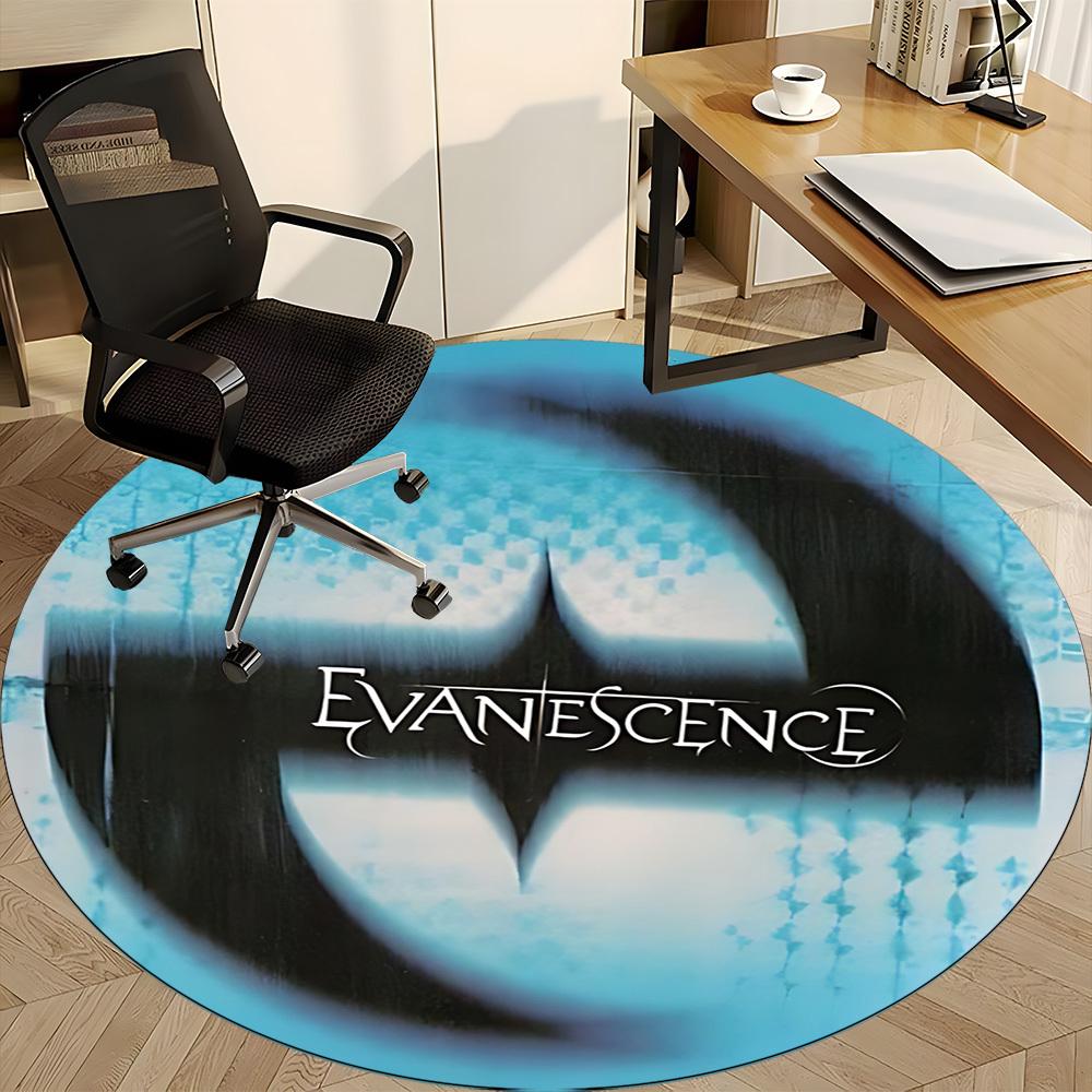 1PC Evanescence Music Office Round Area Rug, Indoor Mat Suitable For Office, Under Office Chairs Bedroom Living Room Home Decor, Room Deco110