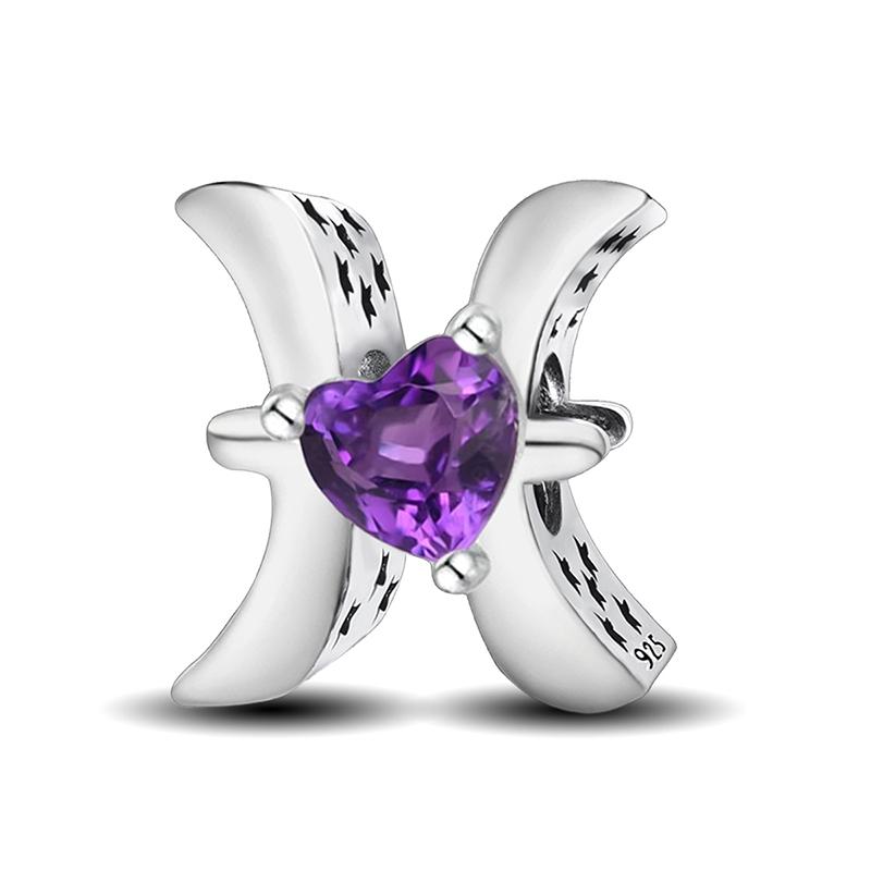 Медь Двенадцать Созвездий Любовное Сердце Циркониевые Бусины Сделай Сам Браслет Браслет Изготовление Подарок Высококачественная Изысканная Ювелирия