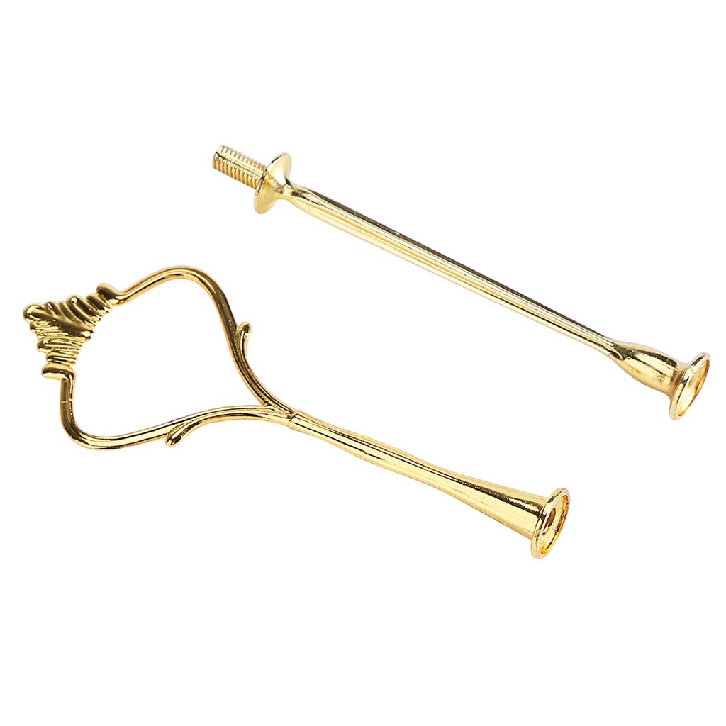 Многоярусная подставка для торта, ручка, тарелка для фруктов, крепеж, держатель(2-х уровневая золотая корона)