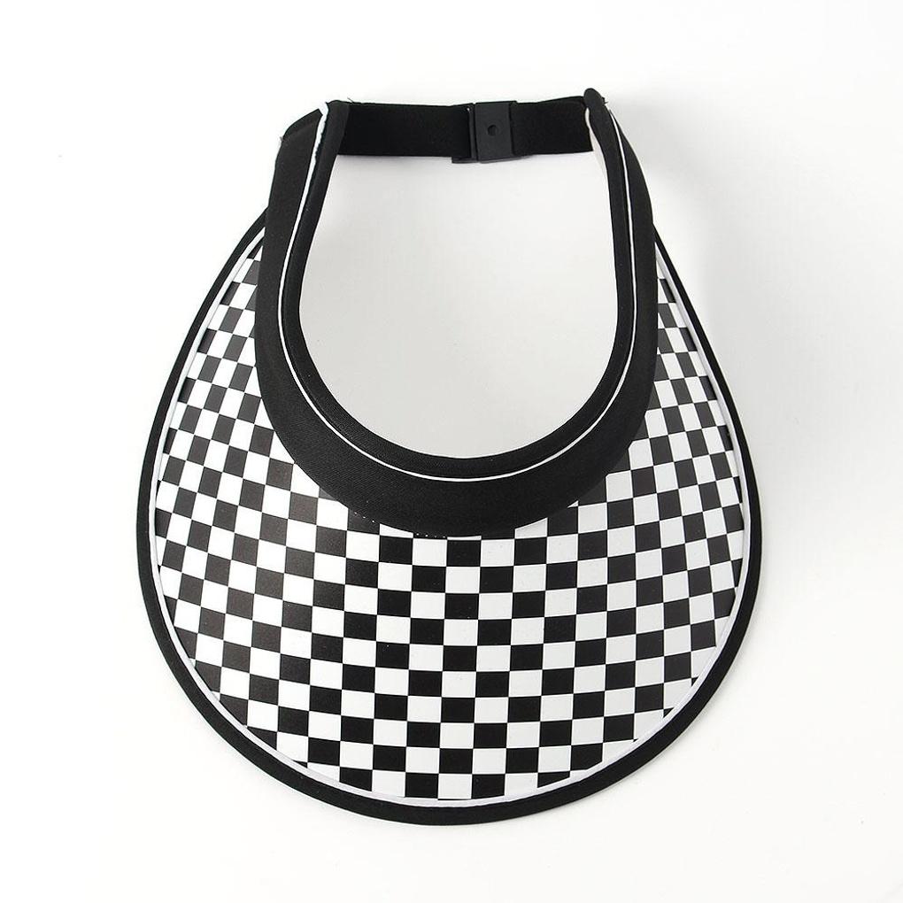 Клетчатая солнцезащитная кепка (черный) Летняя шляпа с защитой от УФ-лучей