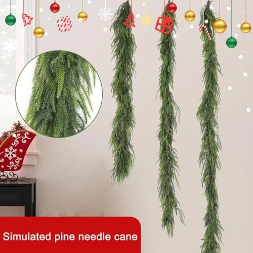Artificial Pine Branch and Wreath Crafted with PVC for Natural Look Holiday Decorations and Arrangement Options