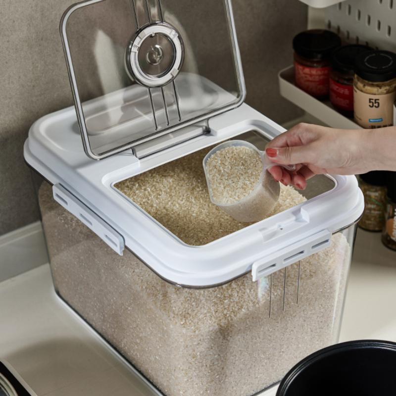 Household Sealed Cereals Box Fully Enclosed Rice Barrel Container Moisture-proof Rice Storage Tank Insect-proof Food Pail 5/10Kg