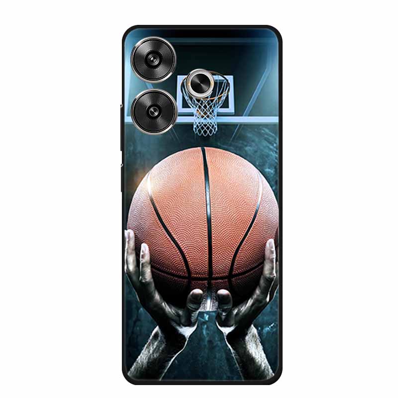 6.79" For Poco M6 4G Case POCOM6 Phone Cover Black Silicone Soft Back Cover Case For Xiaomi Poco M6 4G Case M 6 Protective Coque