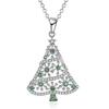 Christmas Pendant Necklace, Exquisite Temperament Holiday Jewelry, Inlaid Zircon Christmas Tree