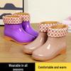Women's Short Fashion Non-Slip Rain Boots - Warm, Waterproof, and Outdoor-Ready with Cotton Lining
