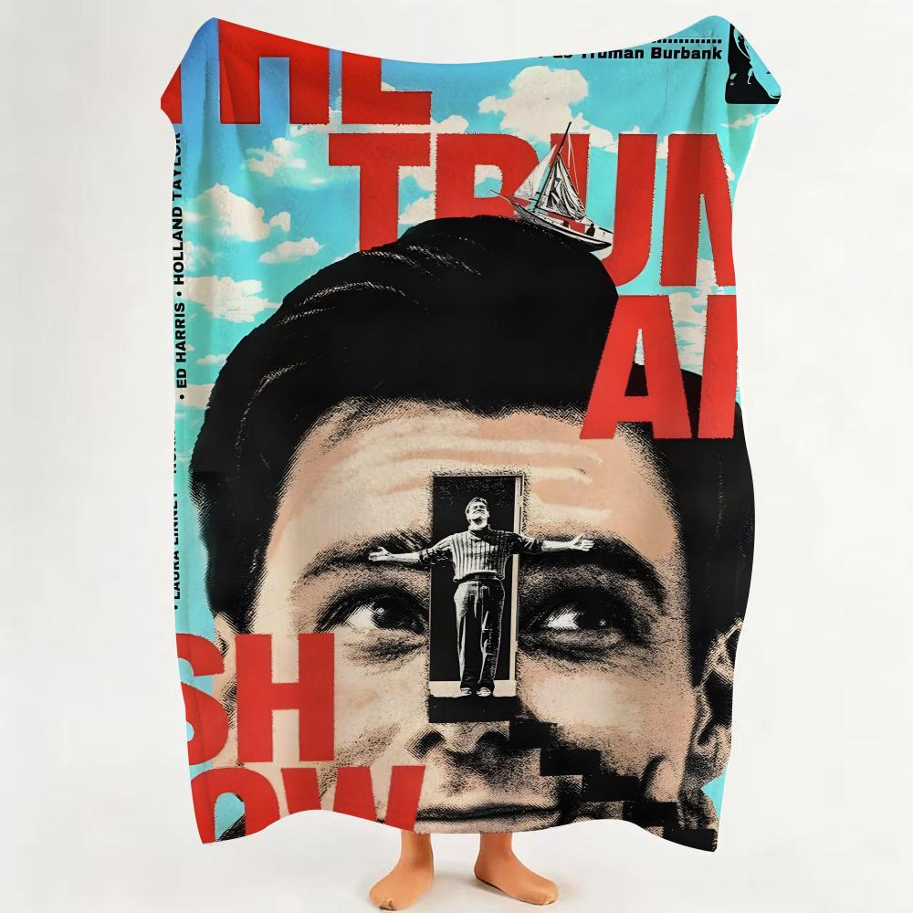 Movie T The T Truman S Show Throw Flannel Throw Blanket Suitable for Sofa Living Room Bedroom
