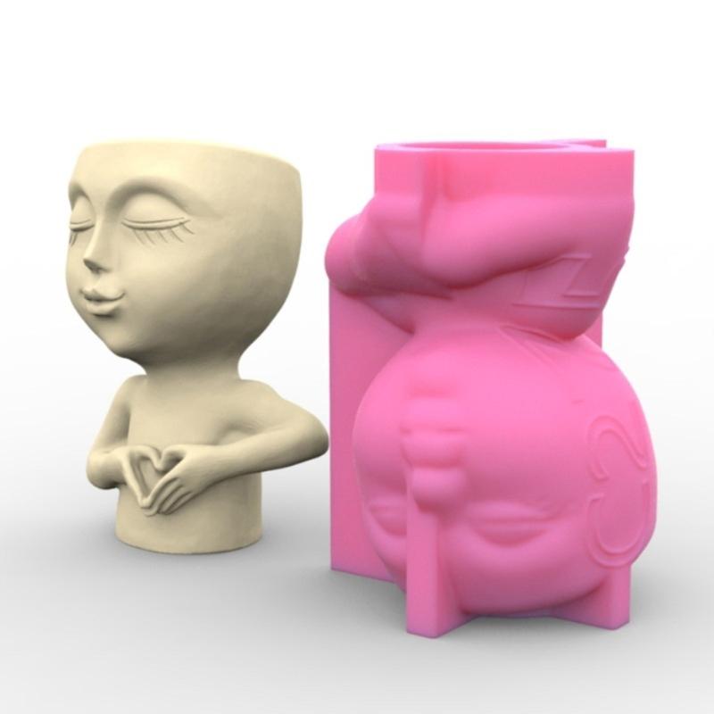 Succulents Flower Resin Silicone Mold Suitable for Garden Concrete Flower Candle Holder Crafts Home Decor