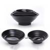 Soup Bowls Melamine Ramen Bowl Ring Stripes Pure Black Fruit Salad Bowl Japanese Style Large Capacity Noodle Bowl Rice