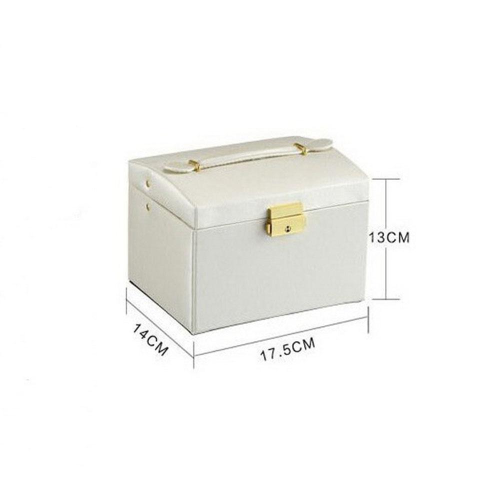 Leather Jewelry Storage Box - Organizer for Rings, Earrings, Necklaces, Makeup & Watch