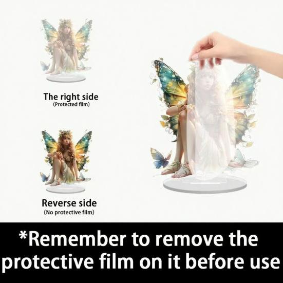 Акриловая настольная табличка 2D плоская Фея/Дерево/Сцена Рождества/Ворона Настольное украшение на Рождество Пасху для дома офиса полки столешницы