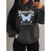 Худи с принтом персонажа в стиле арт «Молниеносная бабочка» для женщин, хип-хоп, с карманом, спортивная одежда из флиса, мягкая одежда