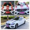 Heart-Shaped Bear Wedding Car Decoration Set - Simulated Flower Arrangement