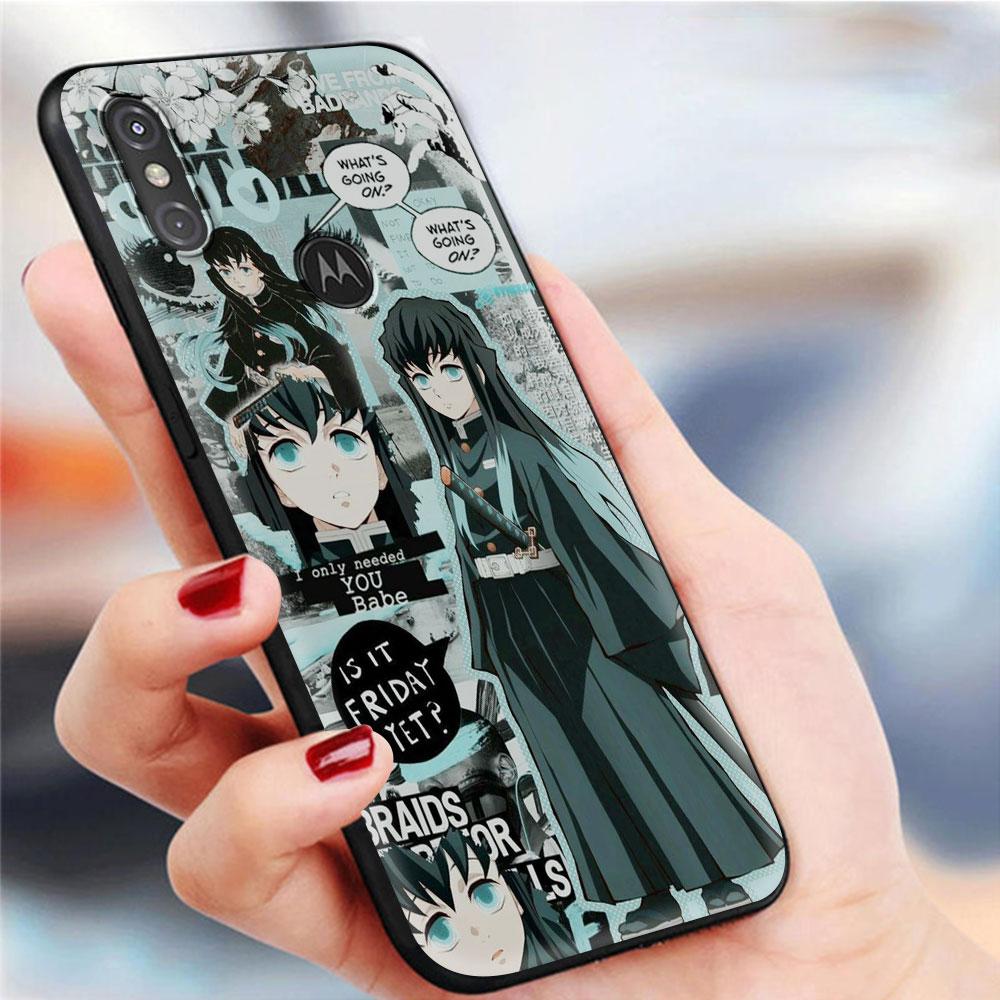 Чехол для телефона Motorola Moto G9 Play One Fusion Plus G8 Power G Stylus Hyper E7 Edge Lite, черный чехол в стиле аниме «Убийца демонов»