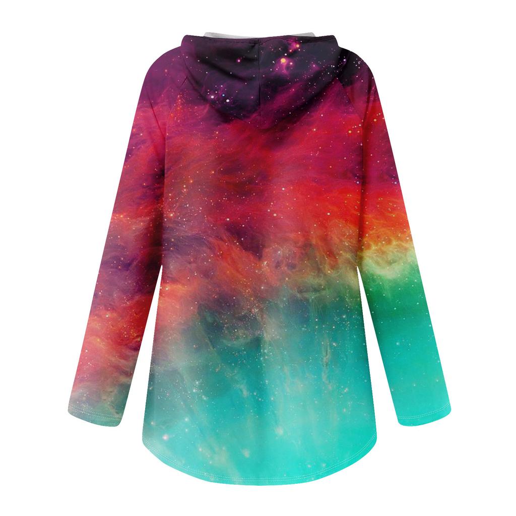 Women's V-neck Hooded Loose Long-sleeved Tops Casual Tops Home Leisure Pajamas Tops