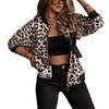 Fall Winter American Retro Y2K Leopard Print Jacket for Women, Loose Casual Streetwear Cropped Blazer Top, Trendy Fashion Niche Design Outerwear