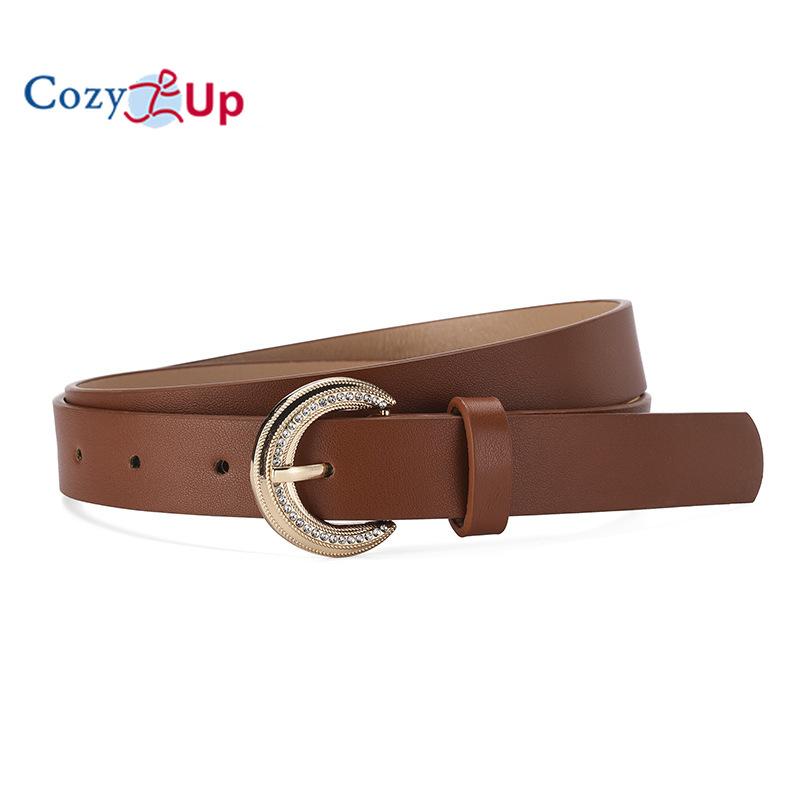 Rhinestone Inlaid Gold Buckle Elegant Decoration Ladies Belt All-match Down Jacket Jeans Belt