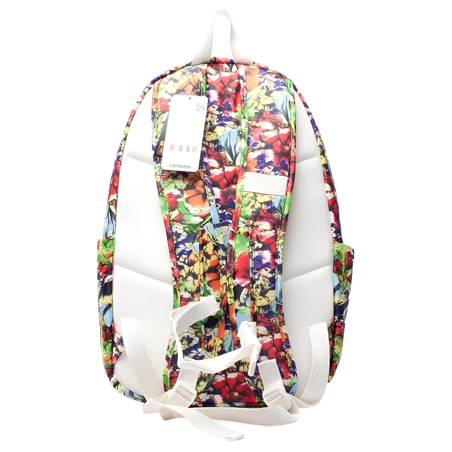 Converse Floral Print Casual Sports Zipper Backpack Unisex Backpack Cream 12042C105
