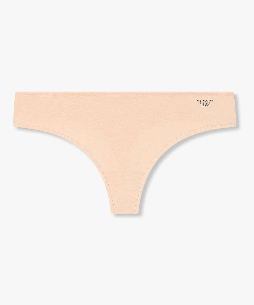 EMPORIO ARMANI UNDERWEAR Женские стринги с термоаппликацией логотипа из вискозного джерси_Натуральный 0826310503