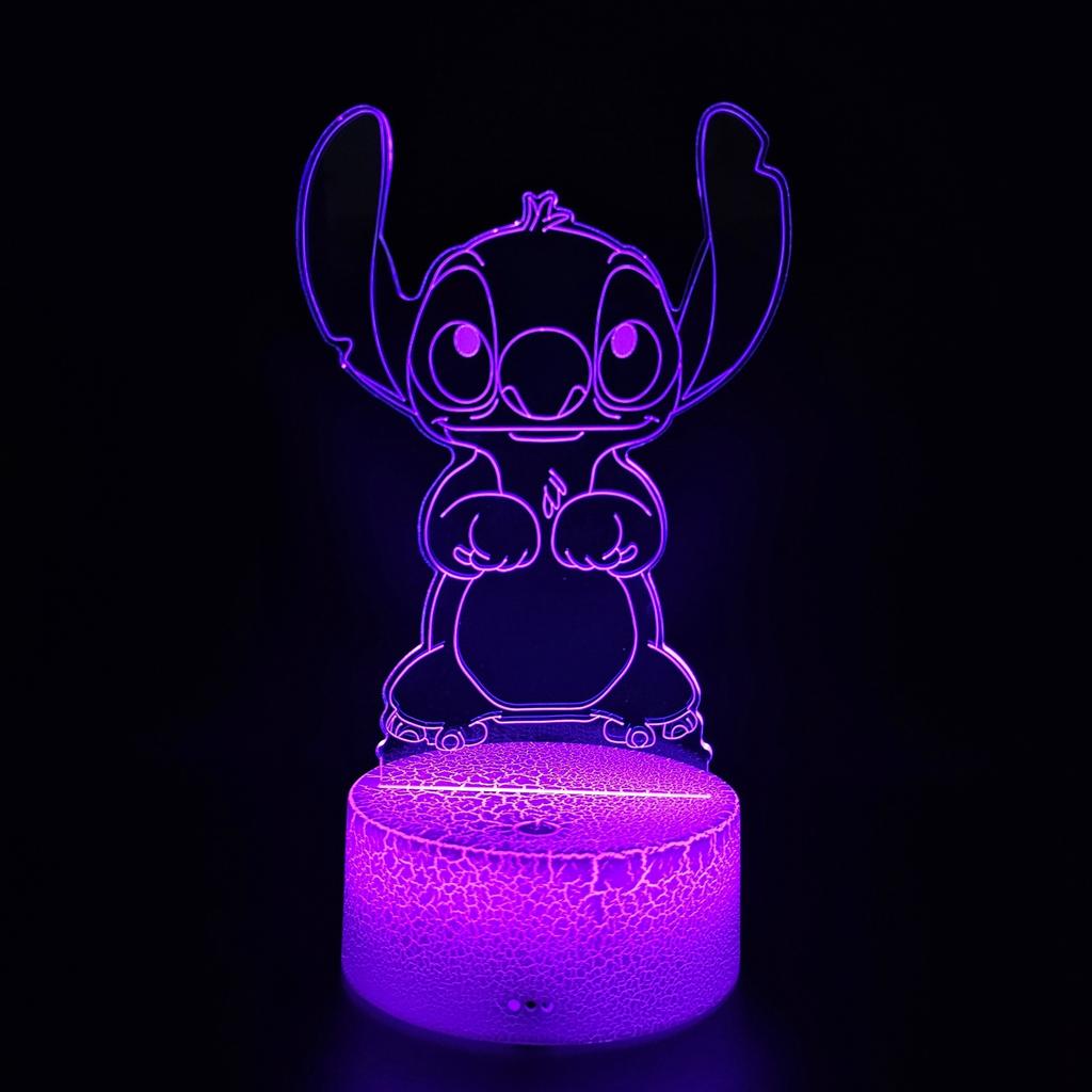 Lilo And Stitch Stich 16 Led 3D Night Light For Children + Remote Control