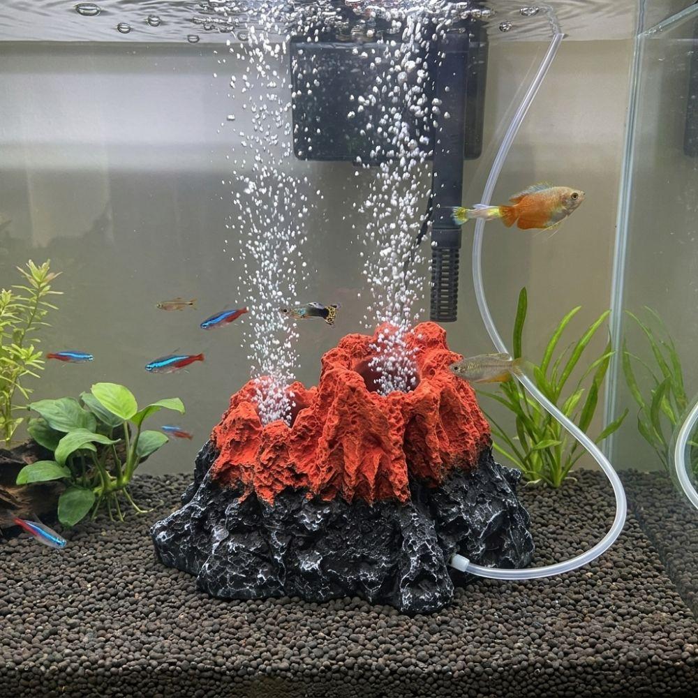 Natural Style Volcano Oxygen Pump Decor Simulated Fish Tank Air Pump Volcano Home Desktop Crafts