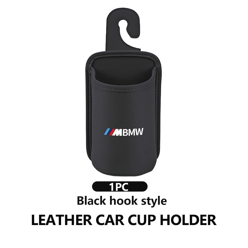 Car Leather Cup Holder Hang Drink Storage Box Accessories For BMW Performance M E87 E30 E46 E28 F35 G20 E93 F20 X3 X WS4