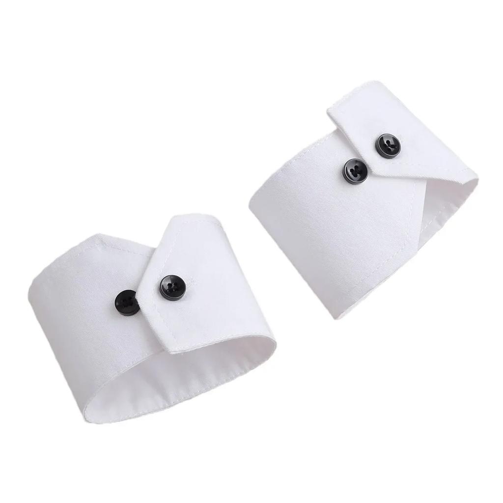 Formal Suits Black Buttons Wrist Fake Cuffs for Womens Shirt Detachable Sleeved Decorative Short Fake Flared Sleeves