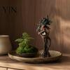 Resin Tree God Statue Goddess with Bird Nest, Figurine, Handcrafted Creative Nature Themed Decoration Forest Spirit Sculpture, Artistic Tabletop