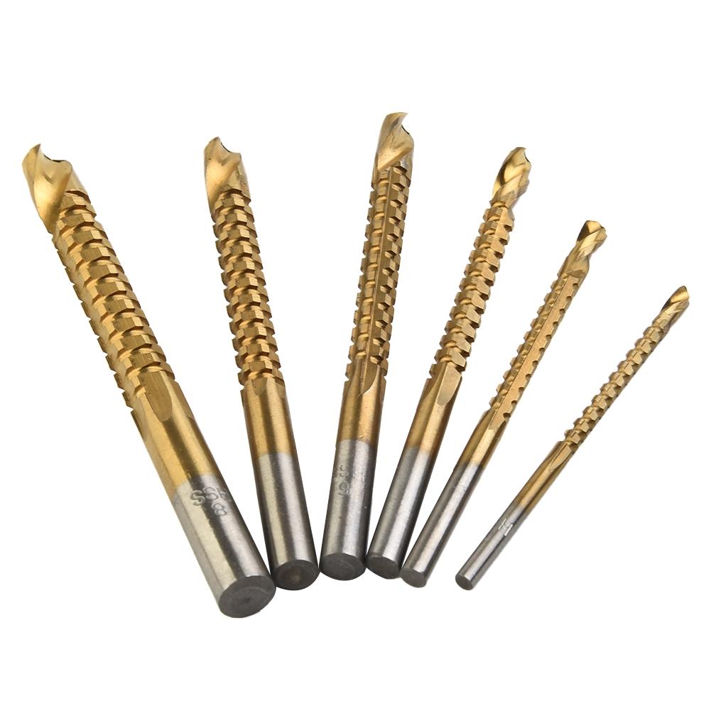 Покрытый высокоскоростной новый набор из 6 сверл и пил HSS сталь 6 шт. набор для самостоятельного изготовления титан 3-8 мм