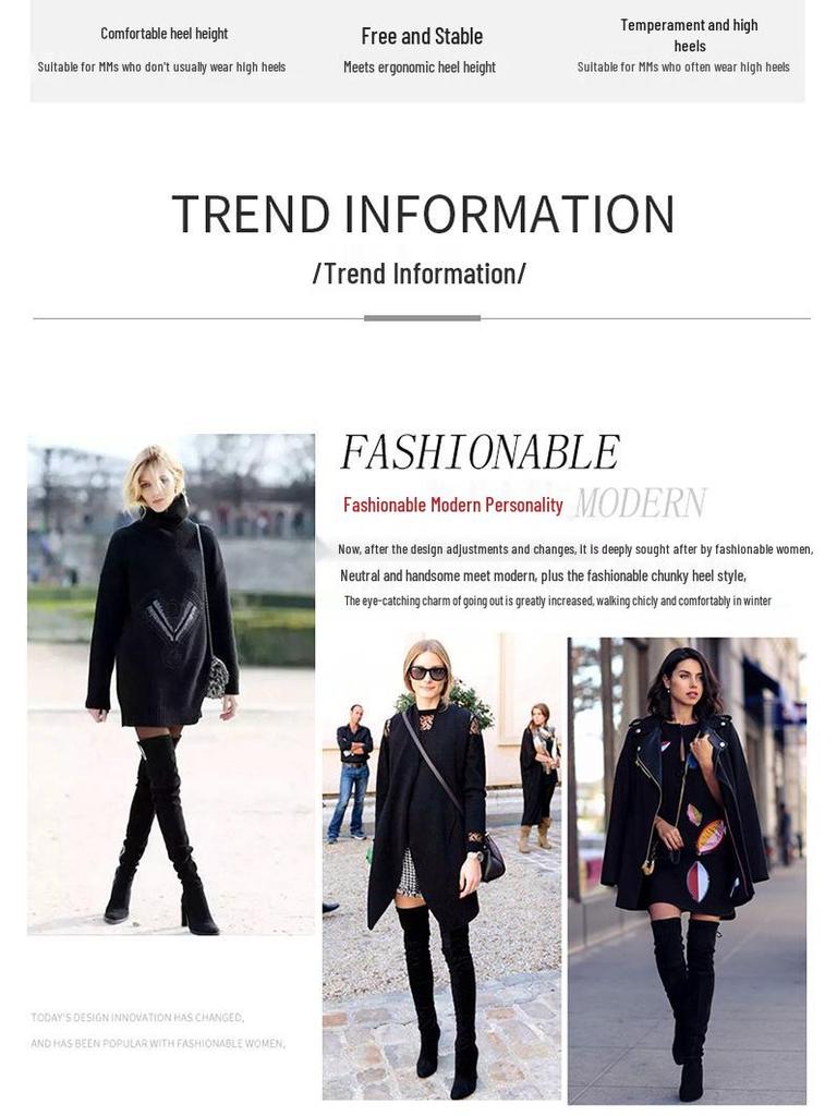 2023 Женские зимние микроэластичные ботфорты на плоской подошве с внутренней платформой.