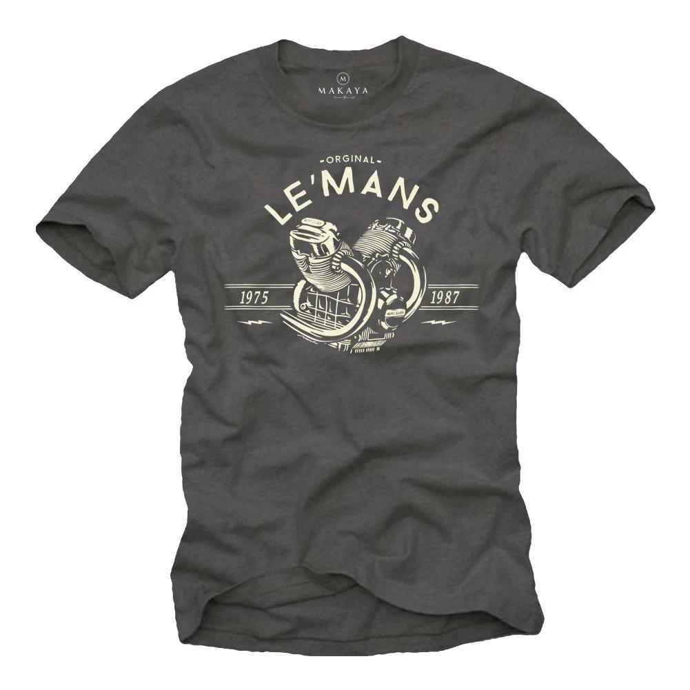 Мужская футболка OLDTIMER MOTORCYCLE С ДВИГАТЕЛЕМ LE MANS - С КОРОТКИМ РУКАВОМ, ФУТБОЛКА БАЙКЕРА