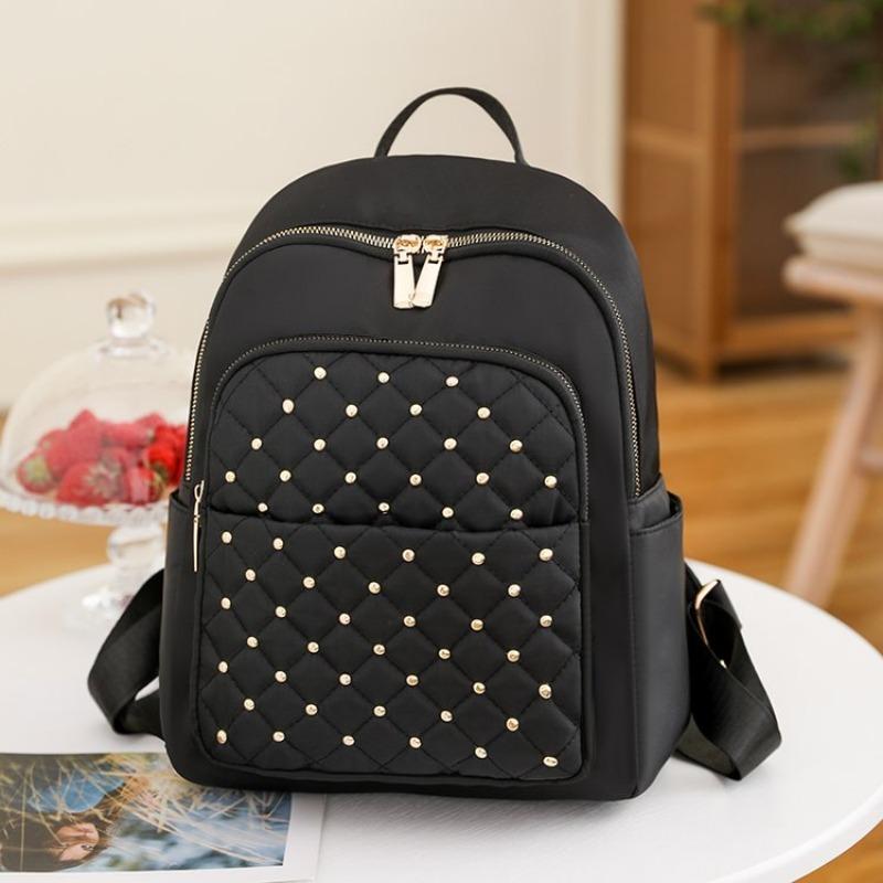 Solid Color Women High Quality Waterproof Oxford Cloth Backpack 2023 New Designer Wide Shoulder Strap Anti Theft Travel Backpack