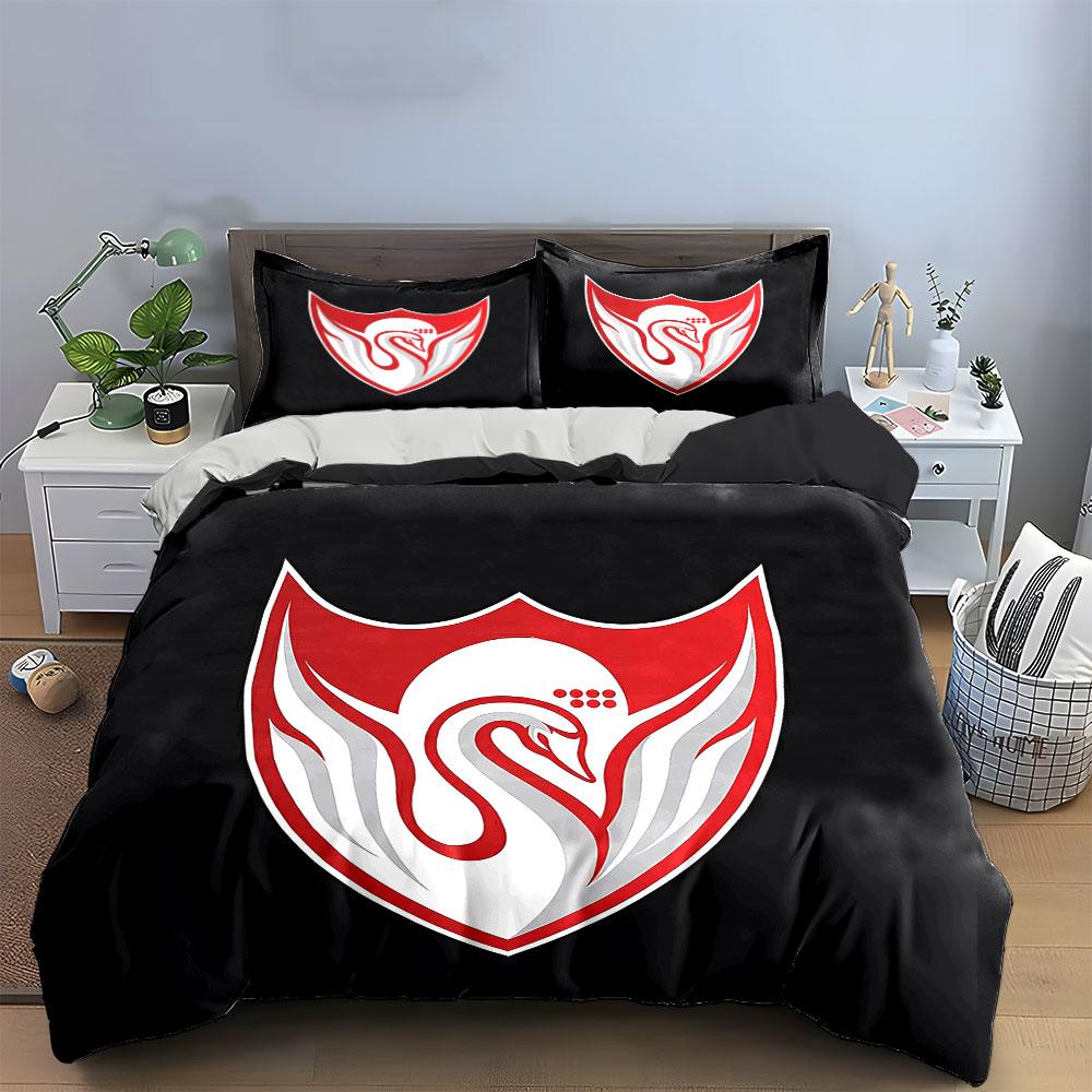 Black & Red Swan Emblem Bedding Bedding Duvet Cover Set Duvet Cover Pillowcases (1 * Duvet Cover 2 * Pillowcases, without duvet insert)