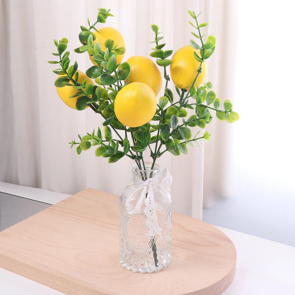 Handmade Artificial Lemon Branches DIY Fake Plants Simulation Lemon Fruit Wedding Party Supplies